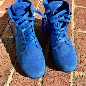 Dr Martens Hackney Blue Canvas Lace Up Shoes Discontinued Women Size US 8 EU 39